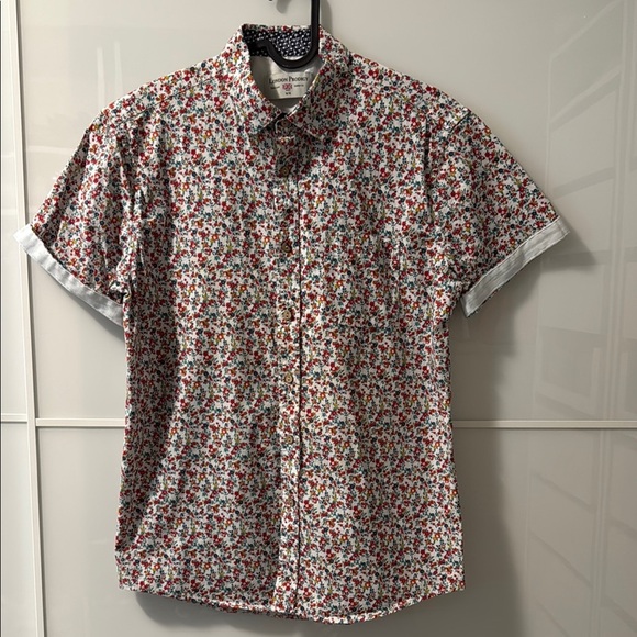 London Prodigy Men’s Floral Short Sleeve Shirt - Picture 1 of 4